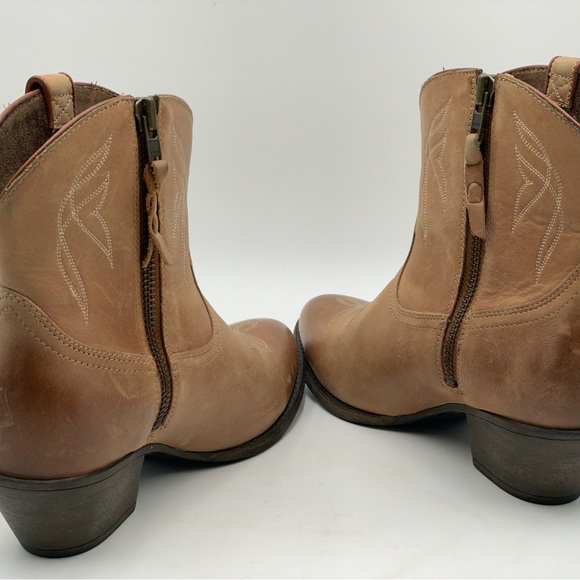 Ariat Darlin Western Brown Ankle Boots Side Zip Womens Sz 9 B Style 10017323 - Picture 4 of 8